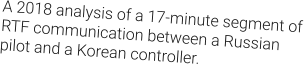 A 2018 analysis of a 17-minute segment of RTF communication between a Russian pilot and a Korean controller.